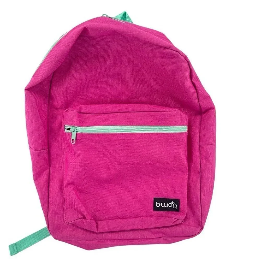 b•wap Girls Pink 16” Backpack with School Supplies – NWT Bookbag Set